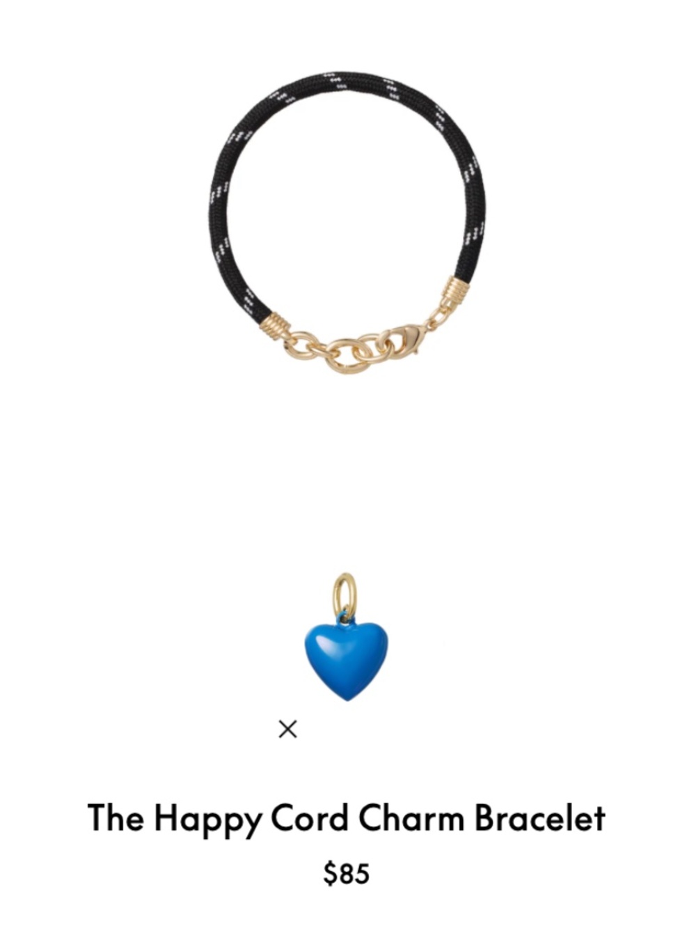 Roxanne Assoulin The Happy Cord Charm Bracelet Black/Blue